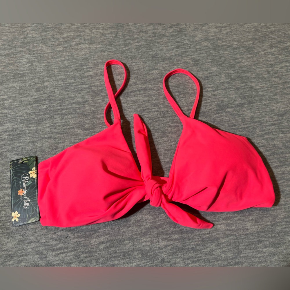 Blooming Jelly swim top women M neon hot pink separate padded adjustable new